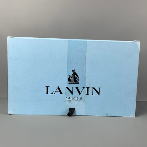 LANVIN Taille 8 Baskets basses en velours à tissus mélangés noir et blanc