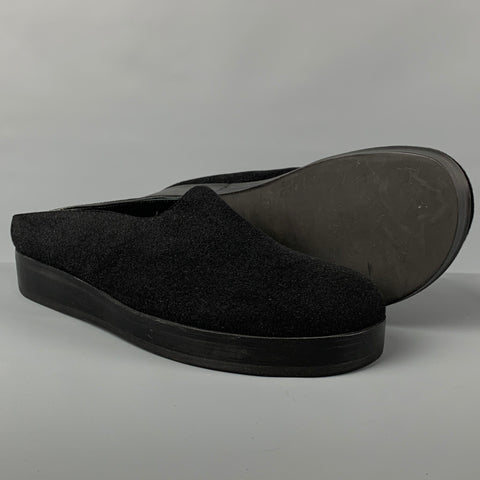 GUCCI Size 12 Black Fabric Slip On Loafers