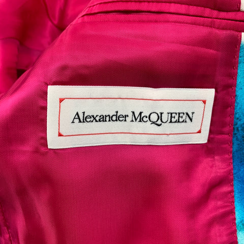 ALEXANDER MCQUEEN SS 20 Size 38 Multi-Color Print Wool Silk Sport Coat