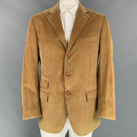 POLO by RALPH LAUREN Blue Label Size 44 Beige Corduroy Cotton Sport Coat