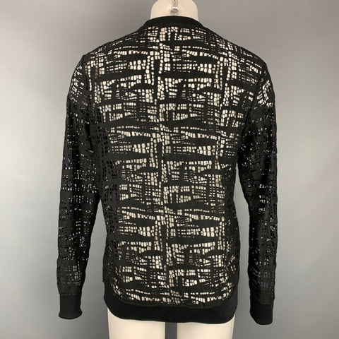 MARKUS LUPFER Size M Black Mesh Cotton / Polyamide Crew-Neck Pullover