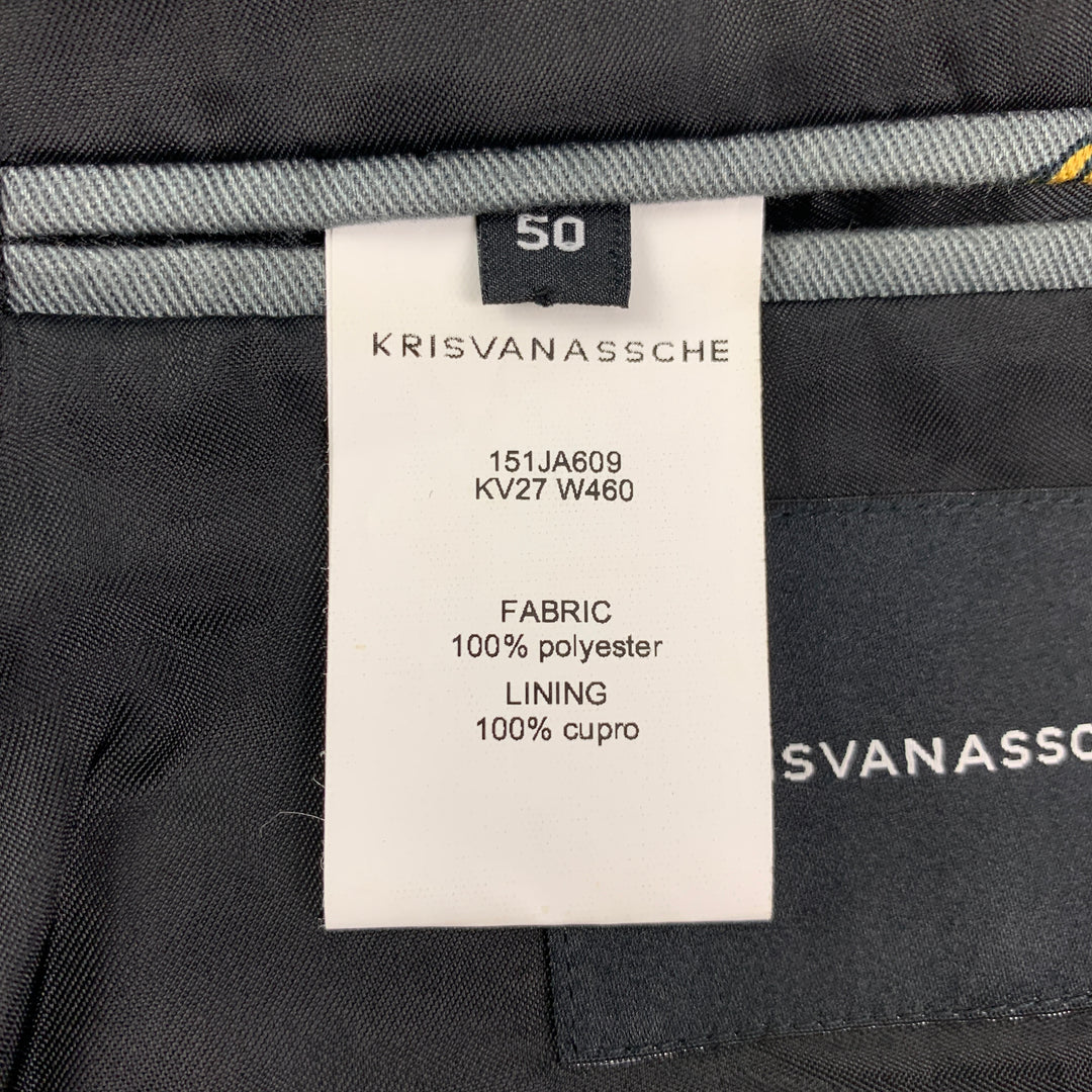 KRIS VAN ASSCHE Size 40 Grey Mustard Print Polyester Sport Coat