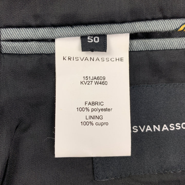 KRIS VAN ASSCHE Size 40 Grey Mustard Print Polyester Sport Coat