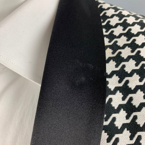 DSQUARED2  Size 38 Long Black White Houndstooth Cotton Silk Sport Coat