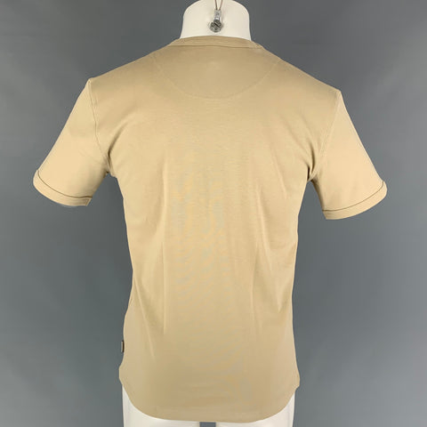 TED BAKER Size M Khaki Cotton Crew-Neck T-shirt
