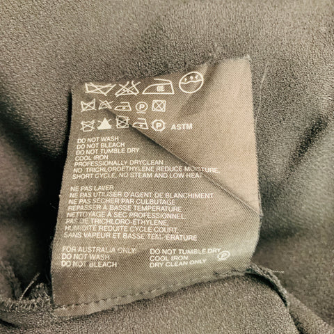 PRADA Taille 2 Robe à bretelles spaghetti froncées en viscose et acétate noir