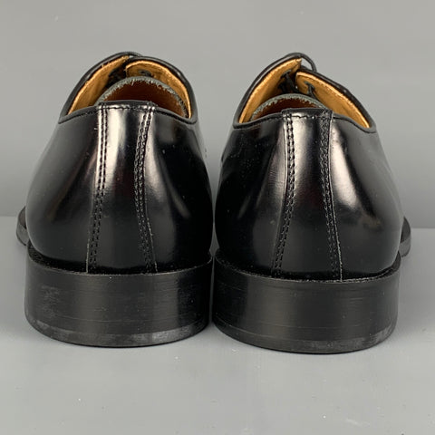 BRUNO MAGLI Talla 9.5 Zapatos con cordones y punta dividida de cuero negro