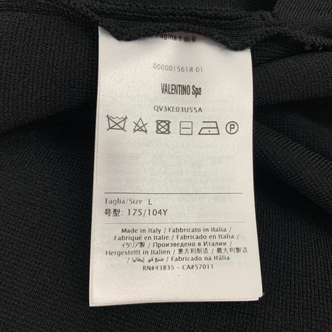 VALENTINO Size L Black White Logo Viscose Blend Zip Up Jacket