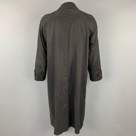 ERMENEGILDO ZEGNA Size 44 Black Cotton Blend Raglan Coat