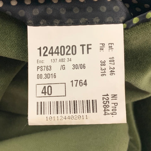 PS by PAUL SMITH Size 40 Green Velvet Cotton Notch Lapel Sport Coat
