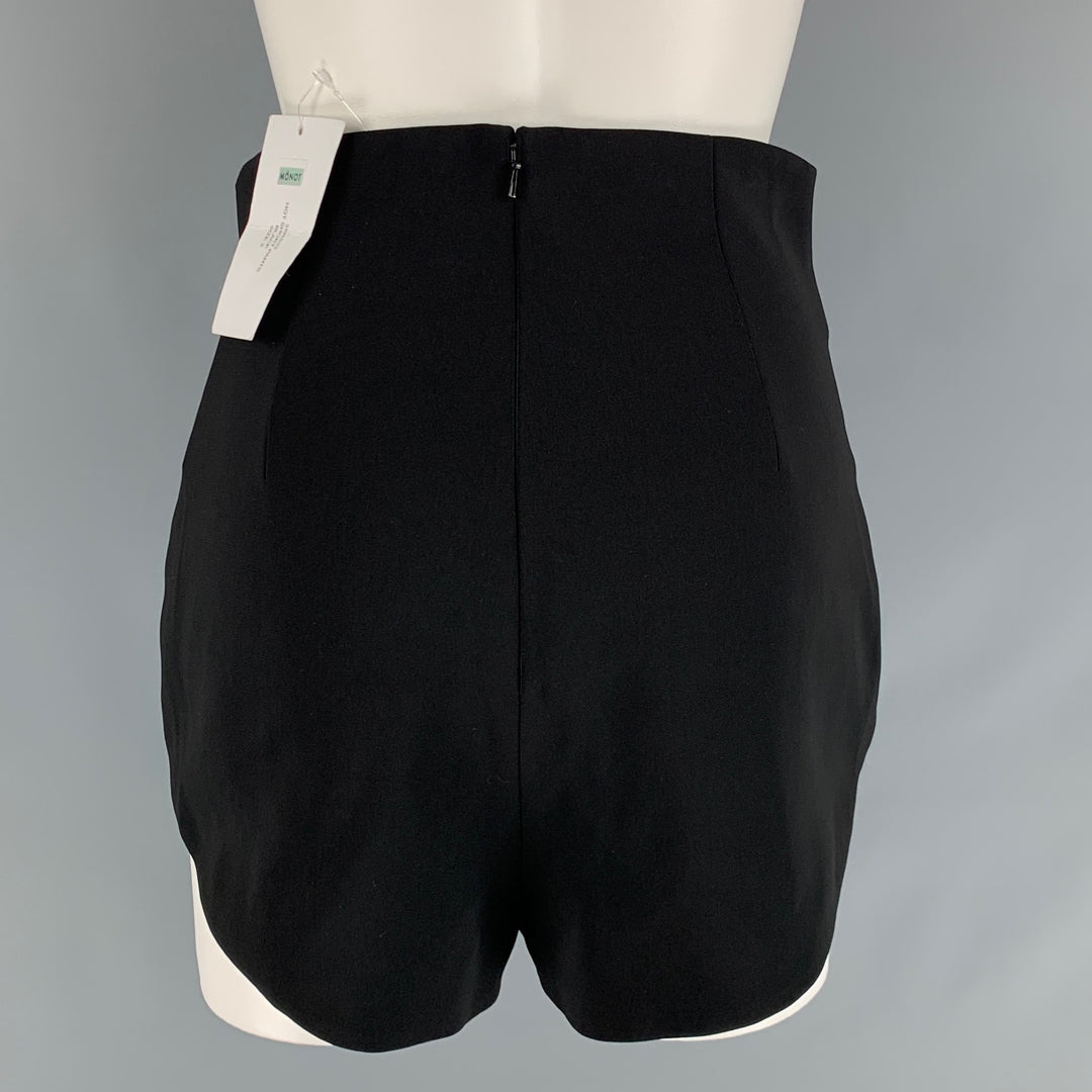 MONOT Size 2 Black Triacetate Blend High Waisted Shorts