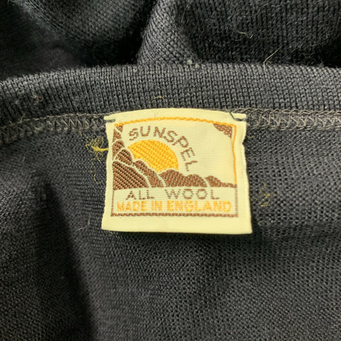 SUNSPEL Size L Navy Knitted Wool Crew-Neck Pullover