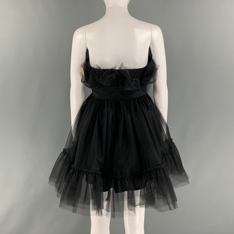 KATIE MAY Size S Black Nylon Polyester Tulle Mini Dress