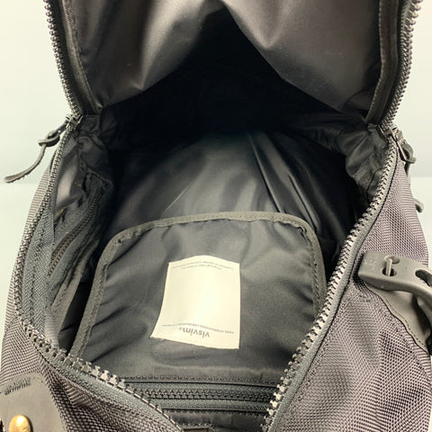 Mochila balística de nailon de 20 L con ribete de ante y materiales mixtos en negro VISVIM
