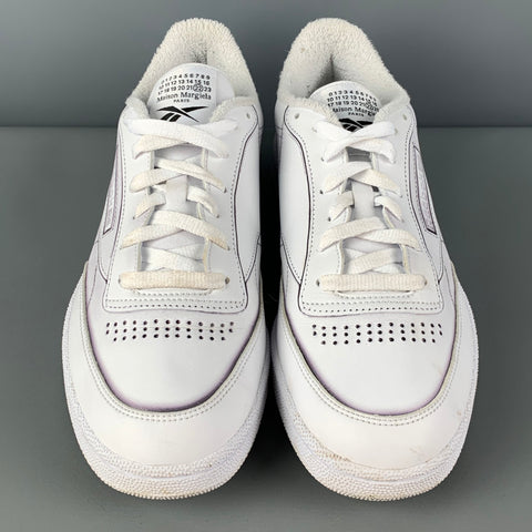 REEBOX x MAISON MARGIELA Size 10.5 White Black Leather Lace Up Sneakers