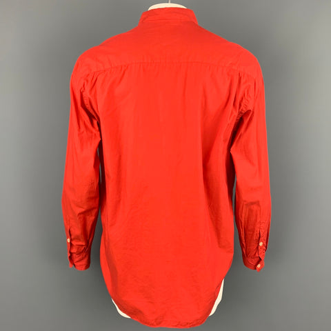 ROMEO GIGLI Size L Red Cotton Button Up Long Sleeve Shirt