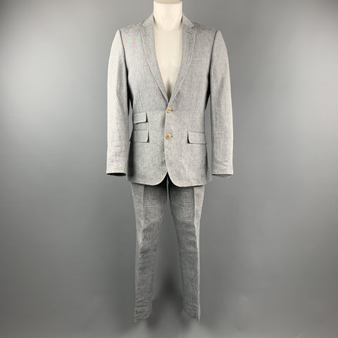 J. CREW 38 Regular Grey Heather Linen Suit