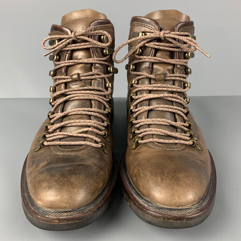 COLE HAAN Size 8.5 Brown Distressed Leather Lace Up Rugged Boots