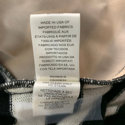 MARC JACOBS Size 2 Black White Wool Nylon Stripe Maxi Dress