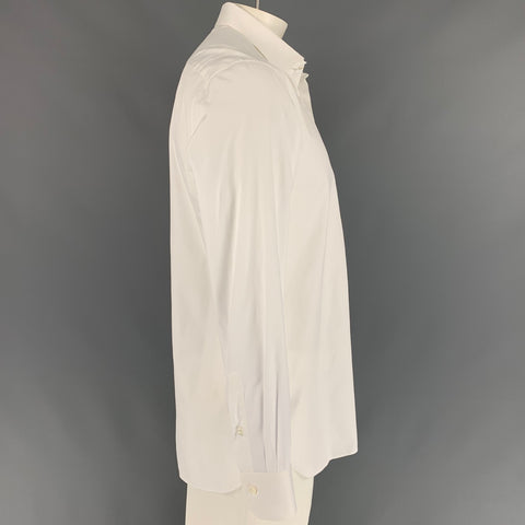 ERMENEGILDO ZEGNA Size XL White Cotton Tailored Fit Long Sleeve Shirt