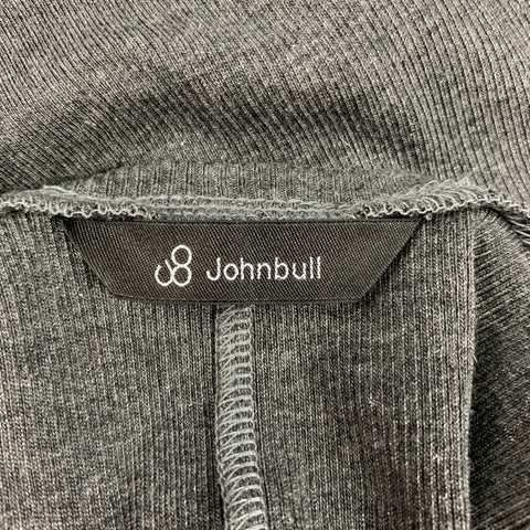 JOHNBULL Size S Grey & Silver Cotton Blend Ribbed Asymmetrical Tank