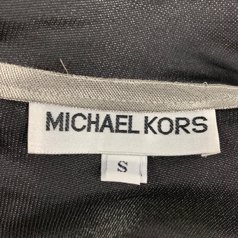 MICHAEL KORS Taille S Veste surdimensionnée à capuche métallisée argentée
