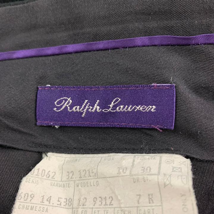RALPH LAUREN Purple Label Size 30 Black Velvet Flat Front Dress Pants