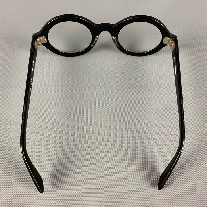 SELIMA Black Acetate Round Hubert Eyeglasses