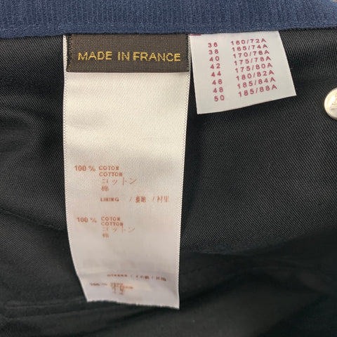LOUIS VUITTON Size 36 Black Cotton Jean Cut Dress Pants