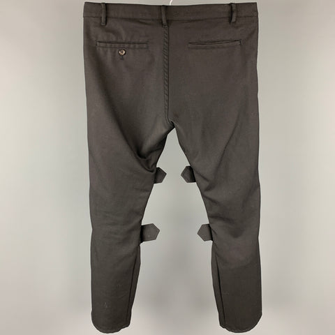 COMME des GARCONS SHIRT Size M Black Polyester / Wool Belted Bondage Casual Pants