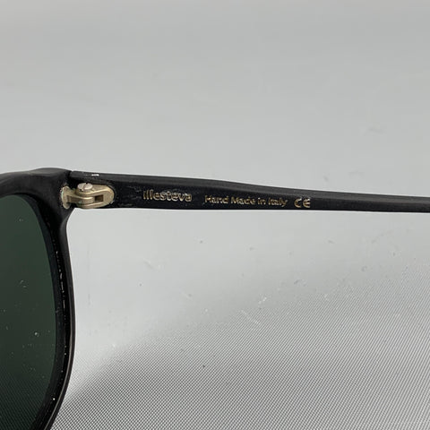 ILLESTEVA Black Acetate Oval Sunglasses