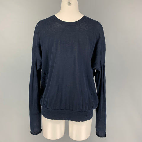 MARNI Size 4 Navy Cotton Dolman Sleeve Pullover
