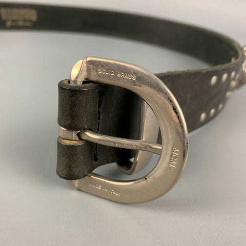 Vintage VERSUS by GIANNI VERSACE Size 38 Black Studded Leather Belt