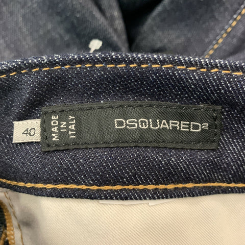DSQUARED2 Talla 4 Vaqueros con bragueta de botones y puntadas en contraste de algodón azul marino