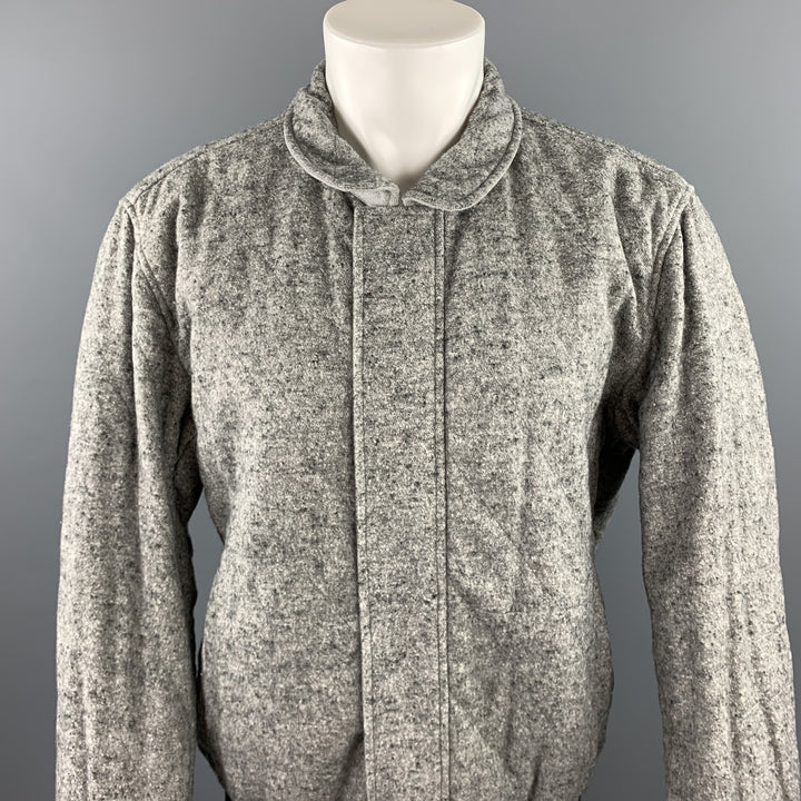 ADAM KIMMEL Size M Grey Heather Cotton Blend Zip Up Reversible Jacket