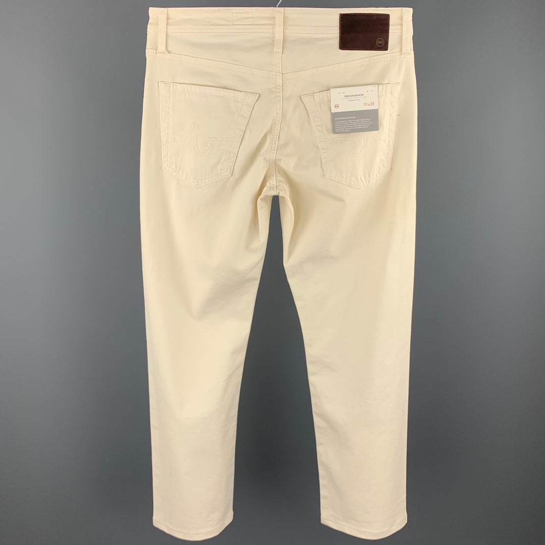 ADRIANO GOLDSCHMIED Size 30 Beige Cotton Zip Fly Jeans