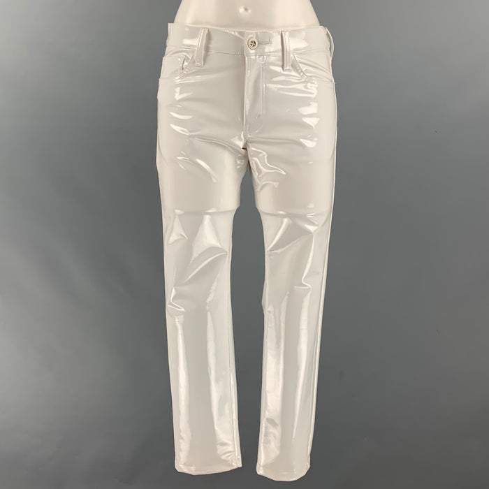 JUNYA WATANABE Taille S Pantalon décontracté en polyester blanc uni coupe jean