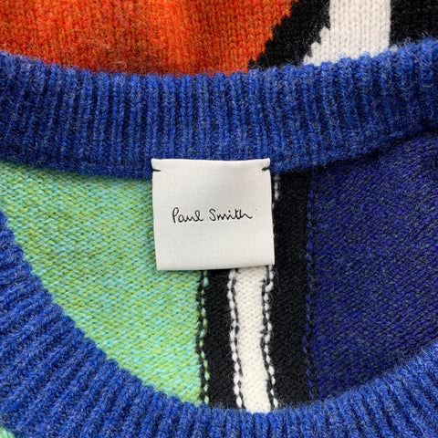 PAUL SMITH Size L Multi-Color Floral Wool Crew-Neck Sweater
