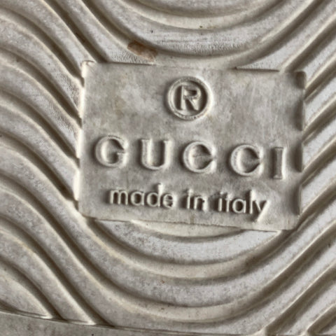 GUCCI Taille 10.5 Baskets basses brodées en cuir multicolore blanc