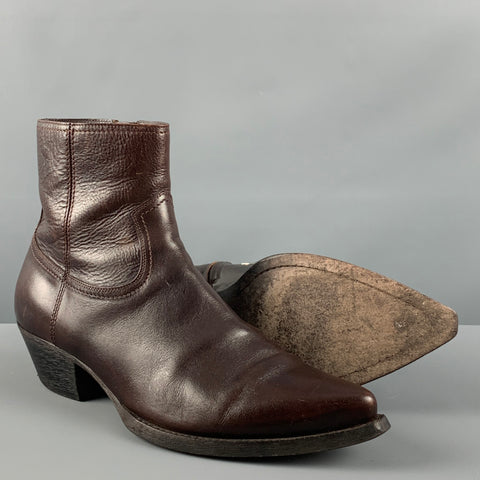 SAINT LAURENT Size 11 Brown Western Boots
