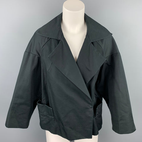 DRIES VAN NOTEN Size S Black Cotton / Polyamide Oversized Jacket