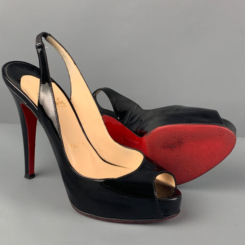 CHRISTIAN LOUBOUTIN Talla 6 Zapatos de tacón sin cordones de charol negro