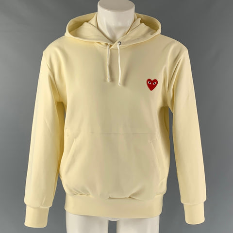 COMME des GARCONS PLAY Size L Beige Solid Polyester Hoodie Sweatshirt