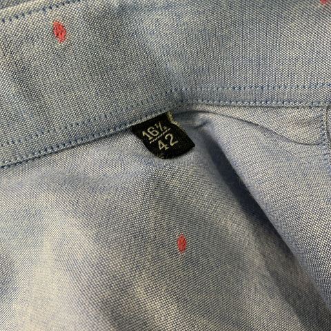 PAUL SMITH Size L Blue Red Dots Cotton Button Down Long Sleeve Shirt