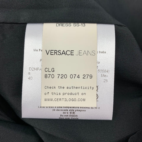 VERSACE JEANS Taille 4 Robe droite cloutée en coton noir