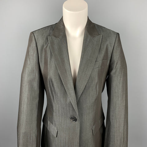 BOSS by HUGO BOSS Taille 8 Blazer à revers en pointe en laine vierge grise