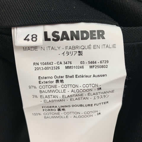 JIL SANDER Size 32 Black White Cotton Zip Fly Dress Pants