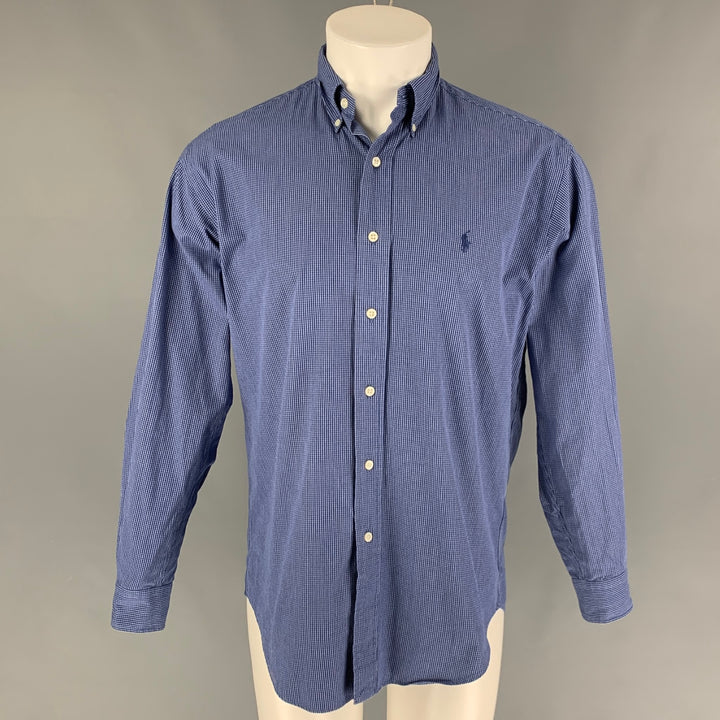 RALPH LAUREN Size S Blue Checkered Cotton Button Up Long Sleeve Shirt