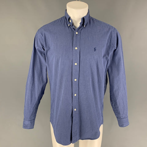 RALPH LAUREN Size S Blue Checkered Cotton Button Up Long Sleeve Shirt