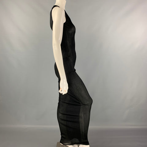 GIVENCHY Fall '21 Size One Size Black Ribbed Silk Maxi Dress